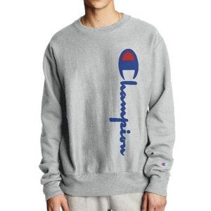 Champion Mens RW 90s Logo Crew Fleece Pullover